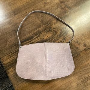 Louis Vuitton lavender leather handbag.